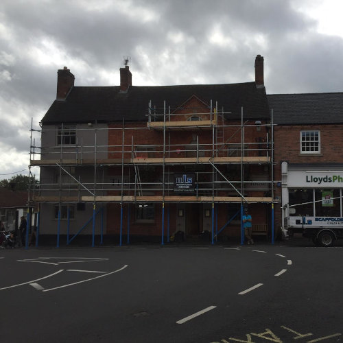 Commercial Scaffolding for The Queens, Ludlow